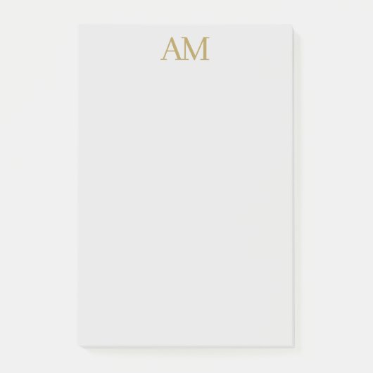 Gold Color Monogram Initials Calligraphy Pro Post-it Klebezettel (Vorderseite)