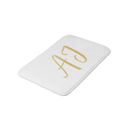 Gold Color Monogram Professional Classical Initial Badematte (Schrägansicht)