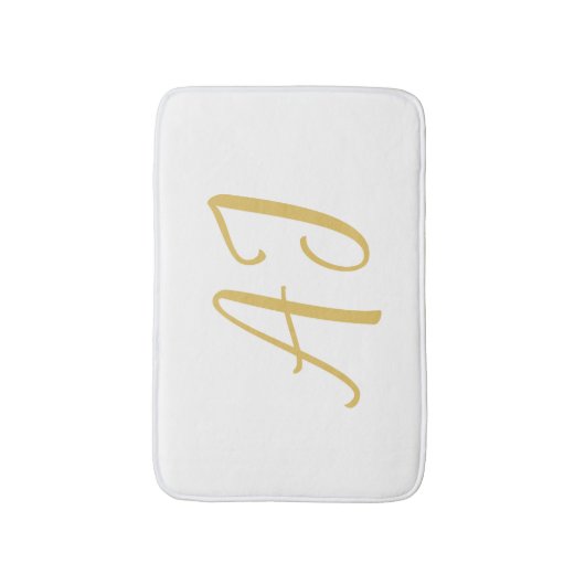Gold Color Monogram Professional Classical Initial Badematte (Vorderseite Vertikal)