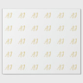 Gold Color Monogram Professional Classical Initial Geschenkpapier (Flach)