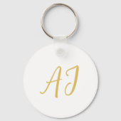 Gold Color Monogram Professional Classical Initial Schlüsselanhänger (Vorderseite)