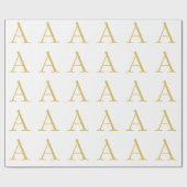 Gold Color Monogram Professional Custom Geschenkpapier (Flach)