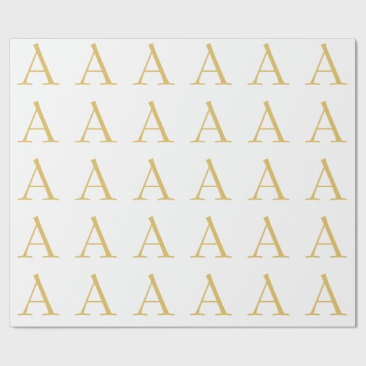 Gold Color Monogram Professional Custom Geschenkpapier (Flach)