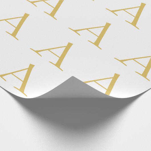 Gold Color Monogram Professional Custom Geschenkpapier (Ecke)