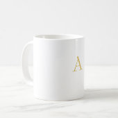 Gold Color Monogram Professional Custom Kaffeetasse (Vorderseite Links)