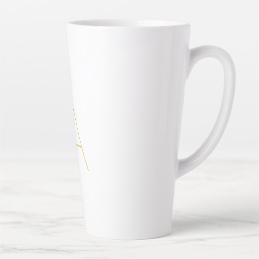 Gold Color Monogram Professional Custom Milchtasse (Rechts)