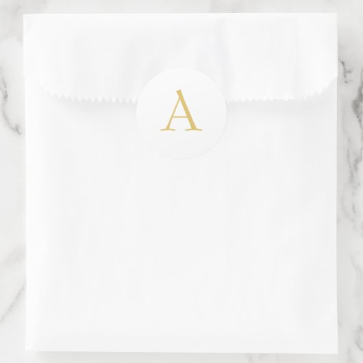 Gold Color Monogram Professional Custom Runder Aufkleber (Tasche)