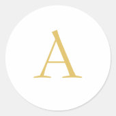 Gold Color Monogram Professional Custom Runder Aufkleber (Vorderseite)
