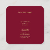 Gold Color Monogram Template Premium Pearl Luxury Quadratische Visitenkarte (Rückseite)