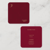 Gold Color Monogram Template Premium Pearl Luxury Quadratische Visitenkarte (Vorne/Hinten)