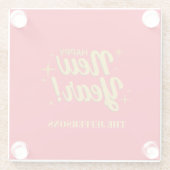 Gold Color Red Happy New Year Merry Christmas Glasuntersetzer (Rückseite)