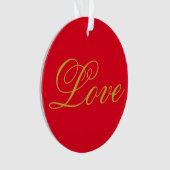 Gold Color Script Red Liebe Wedding Calligraphy Ornament (Vorderseite)