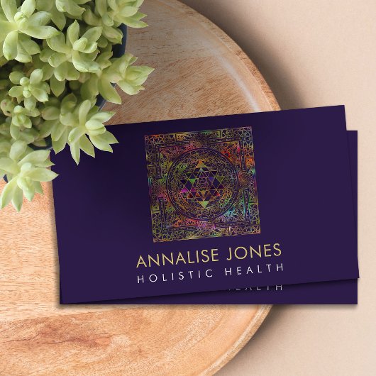 Gold & Color Sri Yantra / Sri Chakra Visitenkarte