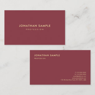 Gold Color Text Elegantes minimales Design Luxuriö Visitenkarte