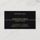 Gold Color Text Premium Black Template Luxus Chic Visitenkarte (Rückseite)