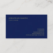 Gold Color Text Premium Dick Luxus Blau Visitenkarte (Rückseite)