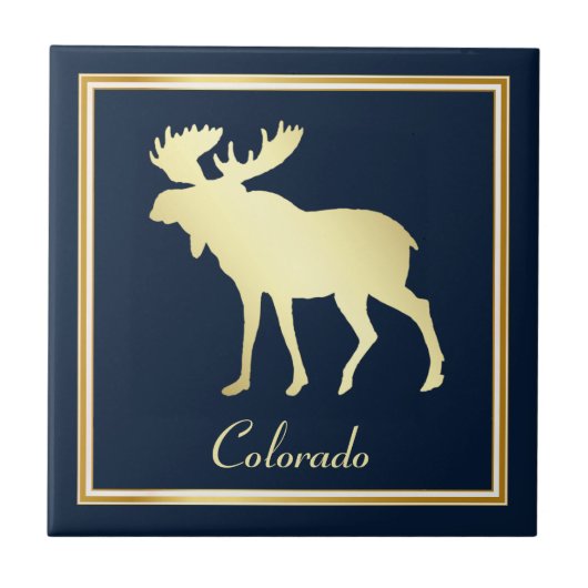Gold Colorado Moose Fliese (Vorderseite)