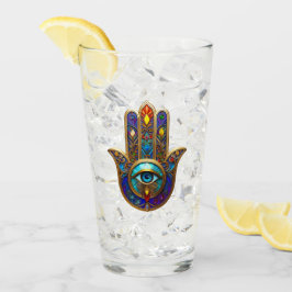 Gold Colorful Hamsa Turquoise Sapphire Third Eye  Glas