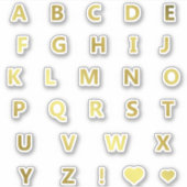 Gold Colors Letters Monogram Sticker Pack Alphabet (Vorderseite)