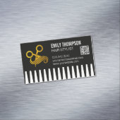 Gold Comb | Hair Stylist | QR Code Magnetische Visitenkarte (Beispiel)