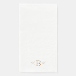 Gold Combo Schriftart Monogram White Wedding Serviette