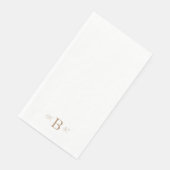 Gold Combo Schriftart Monogram White Wedding Serviette (Ecke)