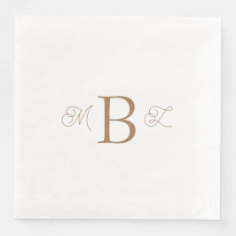 Gold Combo Schriftart Monogram White Wedding Serviette