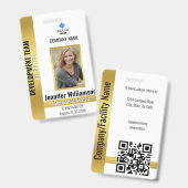 Gold Company Security QR Code Mitarbeiter Foto ID Ausweis (Front & Back)