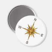 Gold-Compass-Points-Navigation Magnet (Vorderseite/Rückseite)