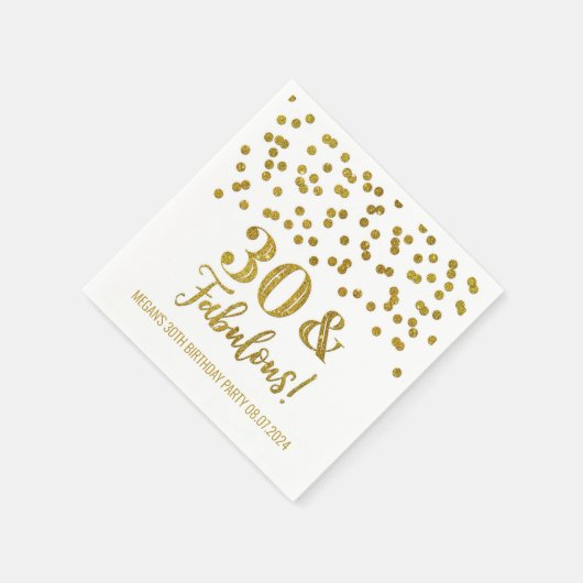 Gold Confetti 30 & Fabulous Serviette (Ecke)