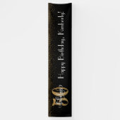 Gold Confetti 50 & Fabulous Happy Birthday, Black Banner (Vertikal)