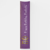 Gold Confetti 50 & Fabulous Happy Geburtstag, Lila Banner (Vertikal)