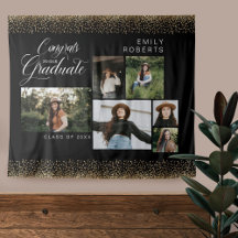 Gold Confetti 6 Foto Collage Glückwünsche zu unser