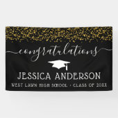 Gold Confetti Abschluss Banners Grad Party Banner (Horizontal)