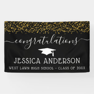 Gold Confetti Abschluss Banners Grad Party Banner