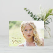 Gold Confetti Abschluss Einladung (Stehend Vorderseite)