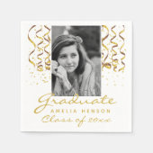 Gold Confetti Abschluss Graduate Foto Serviette (Vorderseite)