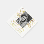 Gold Confetti Abschluss Graduate Foto Serviette (Ecke)