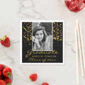 Gold Confetti Abschluss Graduate Foto Serviette (Beispiel)