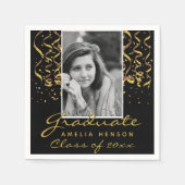 Gold Confetti Abschluss Graduate Foto Serviette (Vorderseite)