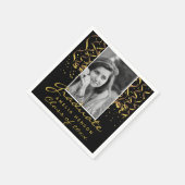 Gold Confetti Abschluss Graduate Foto Serviette (Ecke)