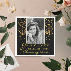 Gold Confetti Abschluss Graduate Foto Serviette