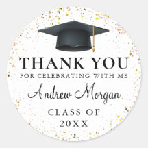 Gold Confetti Abschluss Vielen Dank