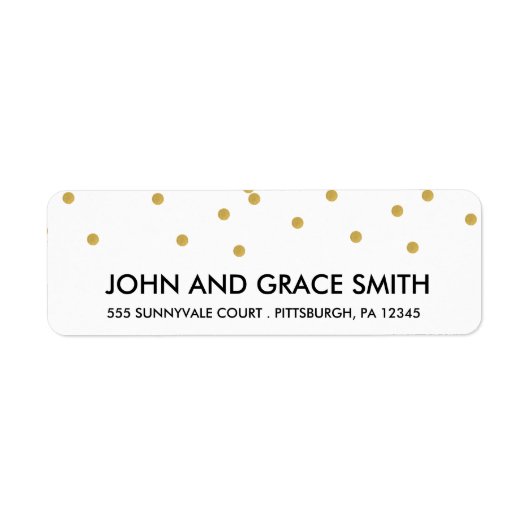 Gold Confetti-Adressetikett (Vorne)