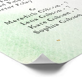 Gold Confetti Alphabetische Sitzkarte Poster (Ecke)