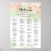 Gold Confetti Alphabetische Sitzkarte Poster (Vorne)