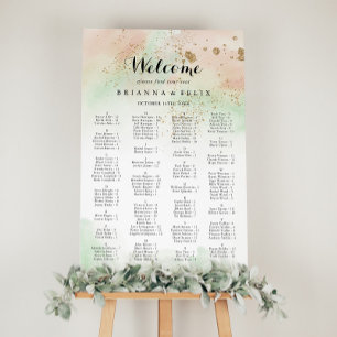 Gold Confetti Alphabetische Sitzkarte Poster