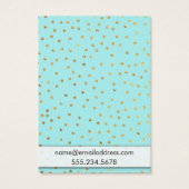 Gold Confetti & Aqua Earring Display Cards (Rückseite)