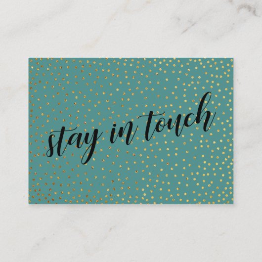 Gold Confetti & Aquamarin haben wir die Handout-Ka Visitenkarte (Rückseite)