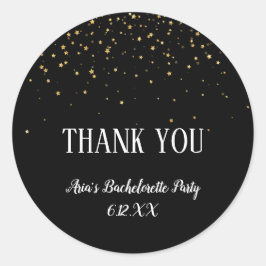 Gold Confetti auf Black Bachelorette dank Sticker